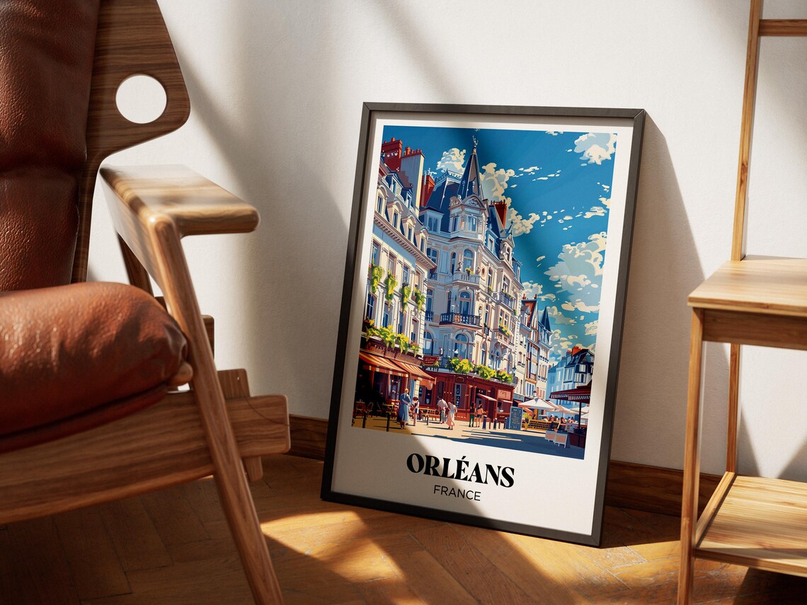 Orlans Watercolor Travel Poster, France Art Print - Image 4