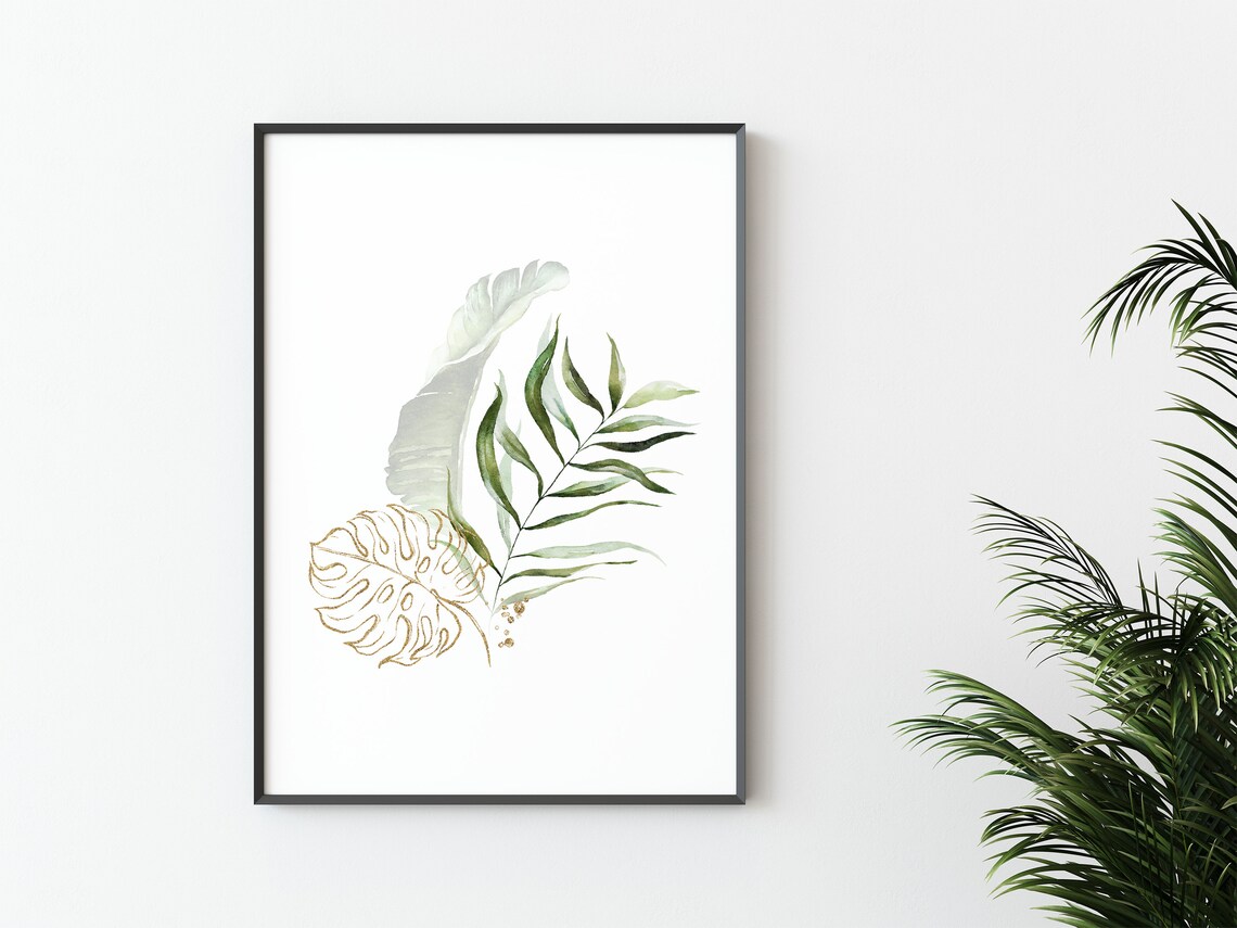 Monstera Botanical Leaf Art Print for Living Rooms