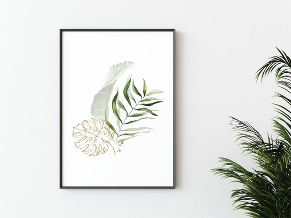 Monstera Botanical Leaf Art Print for Living Rooms