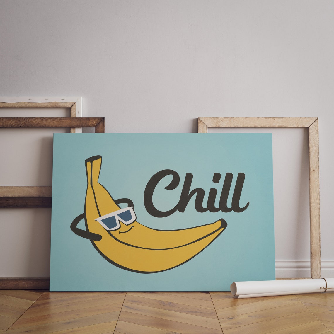 Funny Art Kitchen Wall Decor Kitchen Art Print Banana Food Art Trendy Retro Wall Art Summer Art Horizontal Print - Image 3
