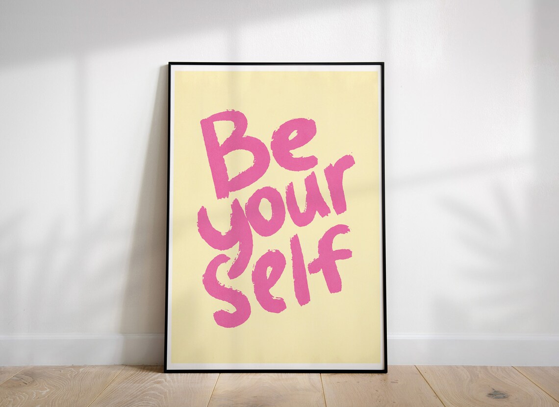 Pink Minimalist Be Yourself Affirmation Poster - Image 2