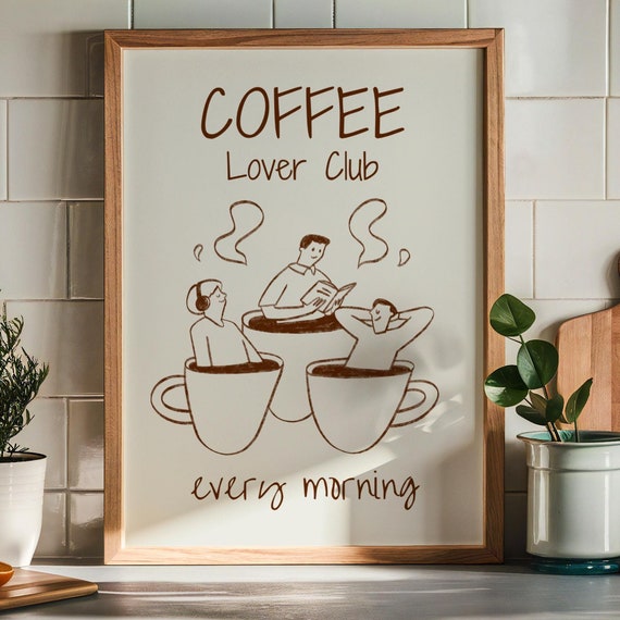 Coffee Poster Print Kitchen Wall Art Kitchen Decor Coffee Wall Art Kitchen Print Trendy Retro Wall Art Coffee Bar Art Prints