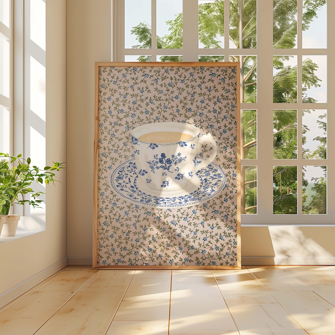 Coffee With Grandma, Vintage Grandmillennial Art Print - Image 4
