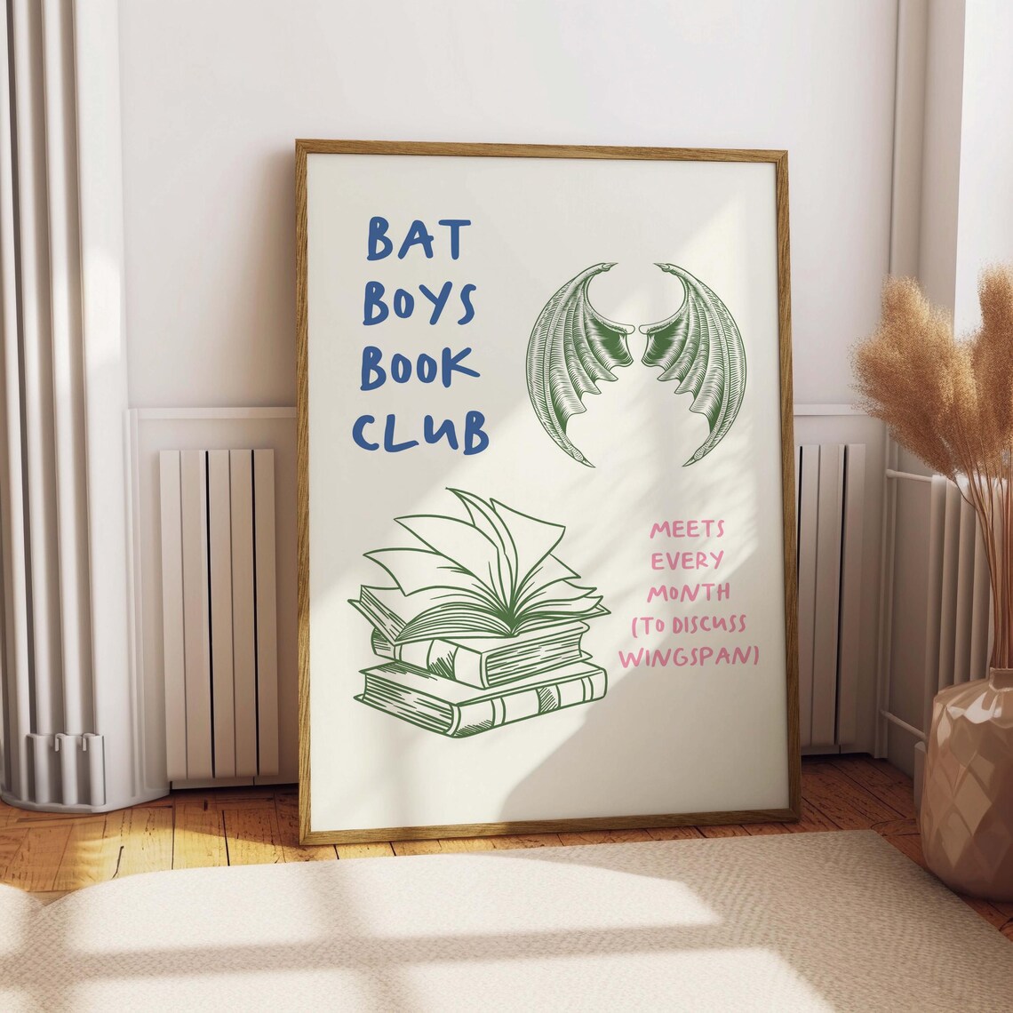 Bat Boys Book Club, Bookish Fantasy Reader Art Print - Image 2