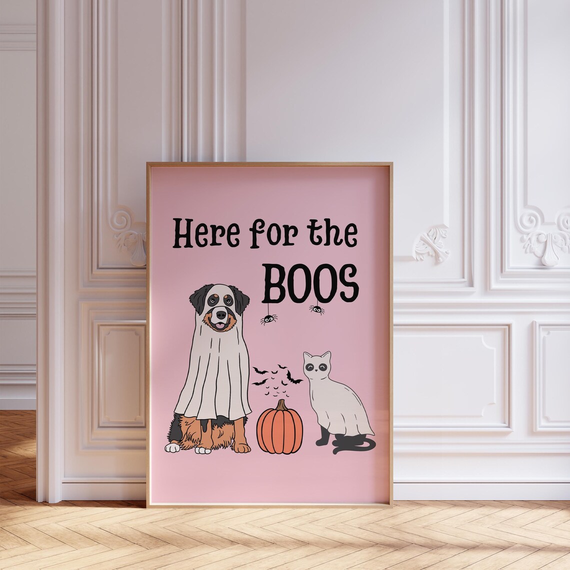 Pink Here For The Boos, Kawaii Halloween Decor - Image 4