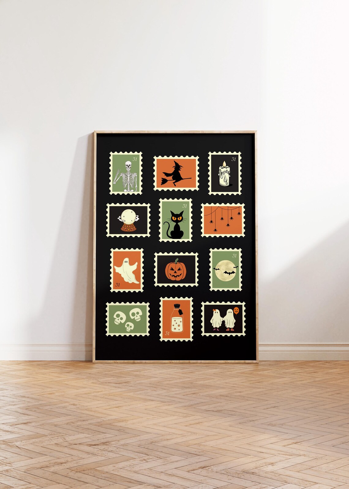 Halloween Vintage Stamps, Retro Boho Decor - Image 3