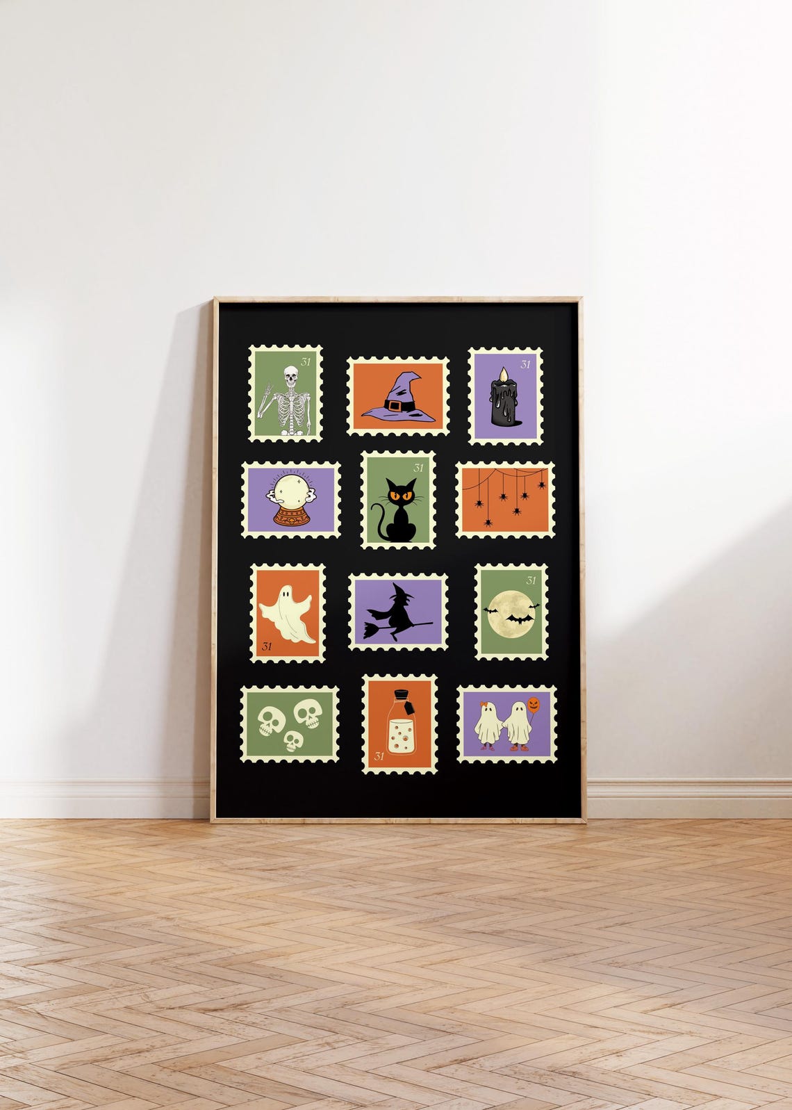 Halloween Vintage Stamps Poster Print - Image 2