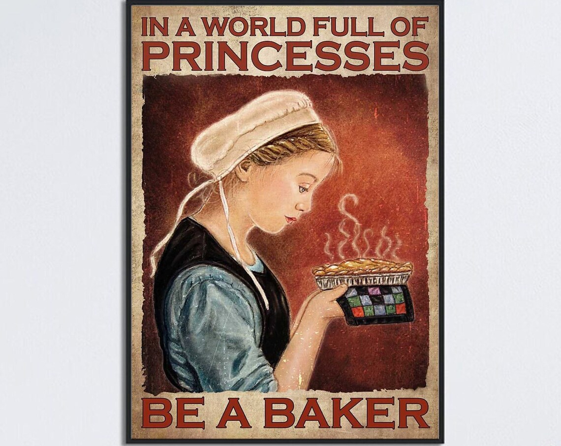 Girl Baking, Be A Baker Kitchen Wall Art Print