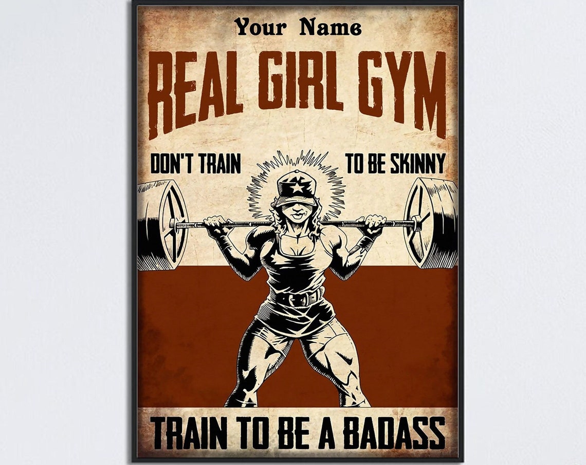 Personalized Weightlifting Girl Art Real Girl Gym Poster Gym Decoration Powerlifting Print Gift For Weightlifter Girl Workout Print