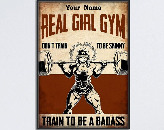Personalized Real Girl Gym Weightlifting Badass Woman Poster