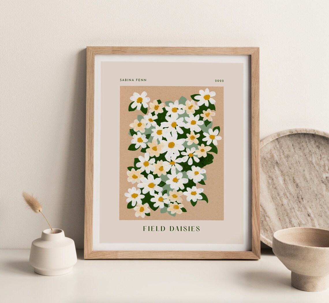 Daisy Art Print, Spring Flower Wall Decor - Image 3