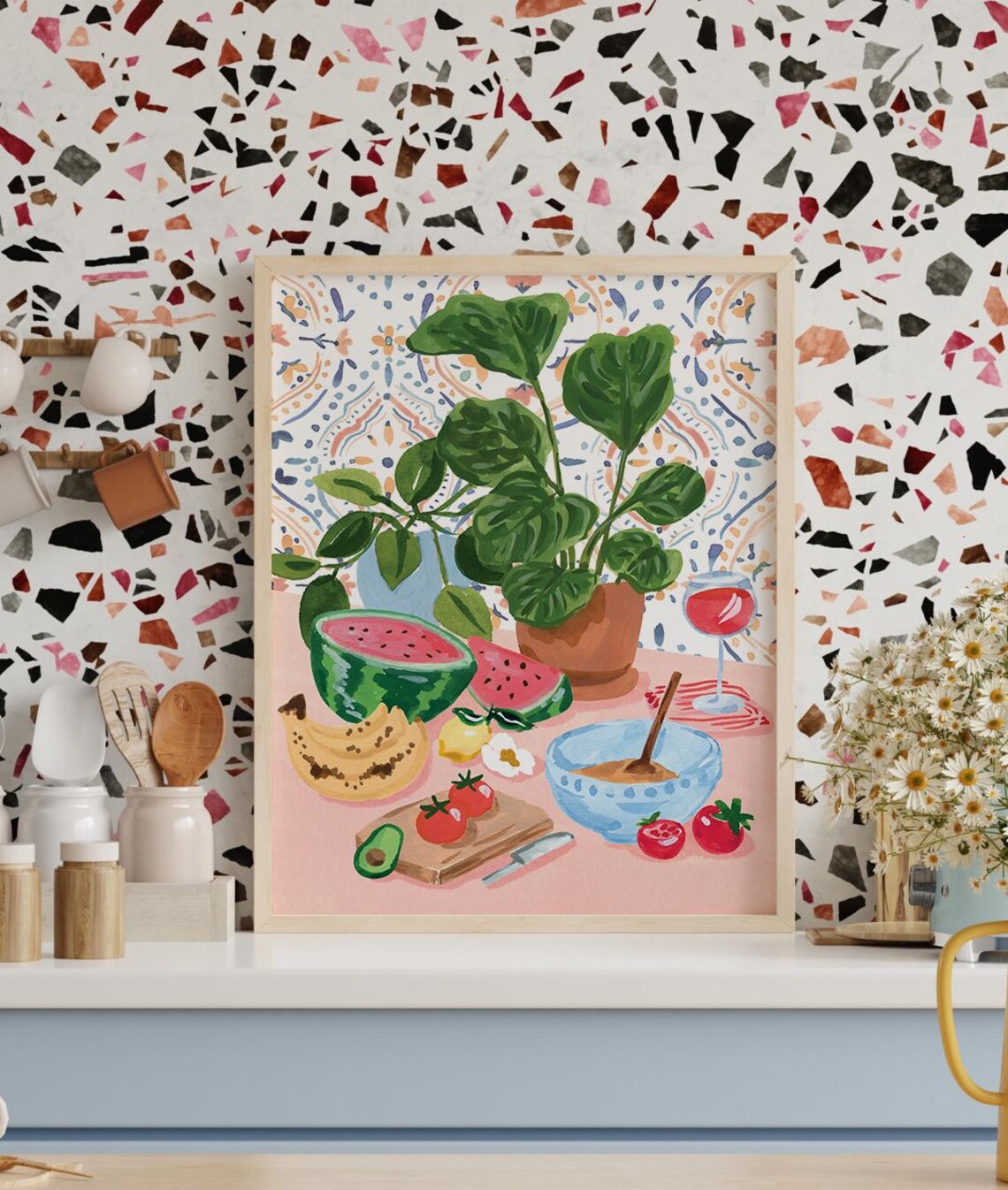 Colorful Fruit Kitchen Wall Art, Vibrant Boho Print - Image 2