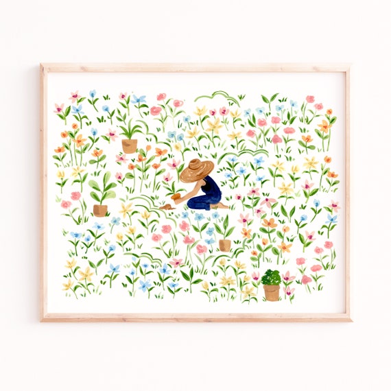 Spring Bloom Botanical Art Print, Floral Wall Art
