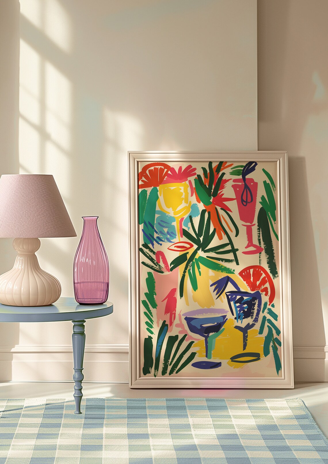 Tropical Cocktail Glasses Palm Leaves Colorful Bar Art Poster - Image 9