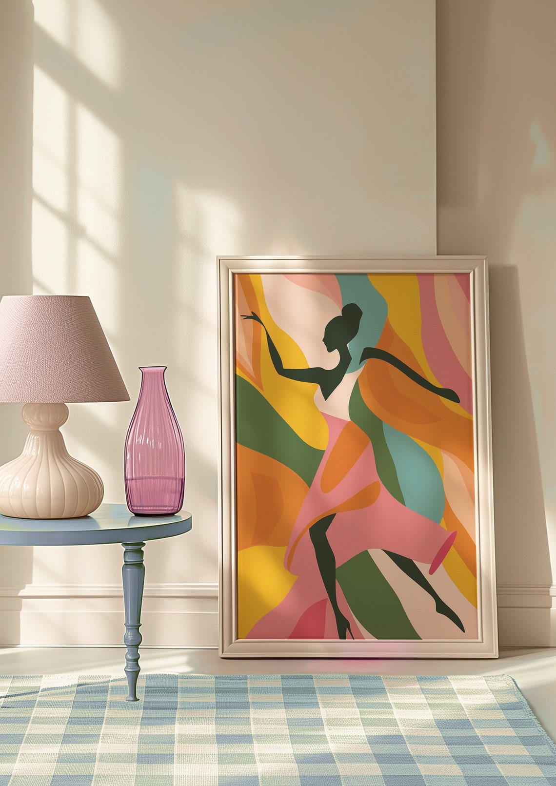 Vibrant Dancing Figure Silhouette Rainbow Flow Modern Poster - Image 7