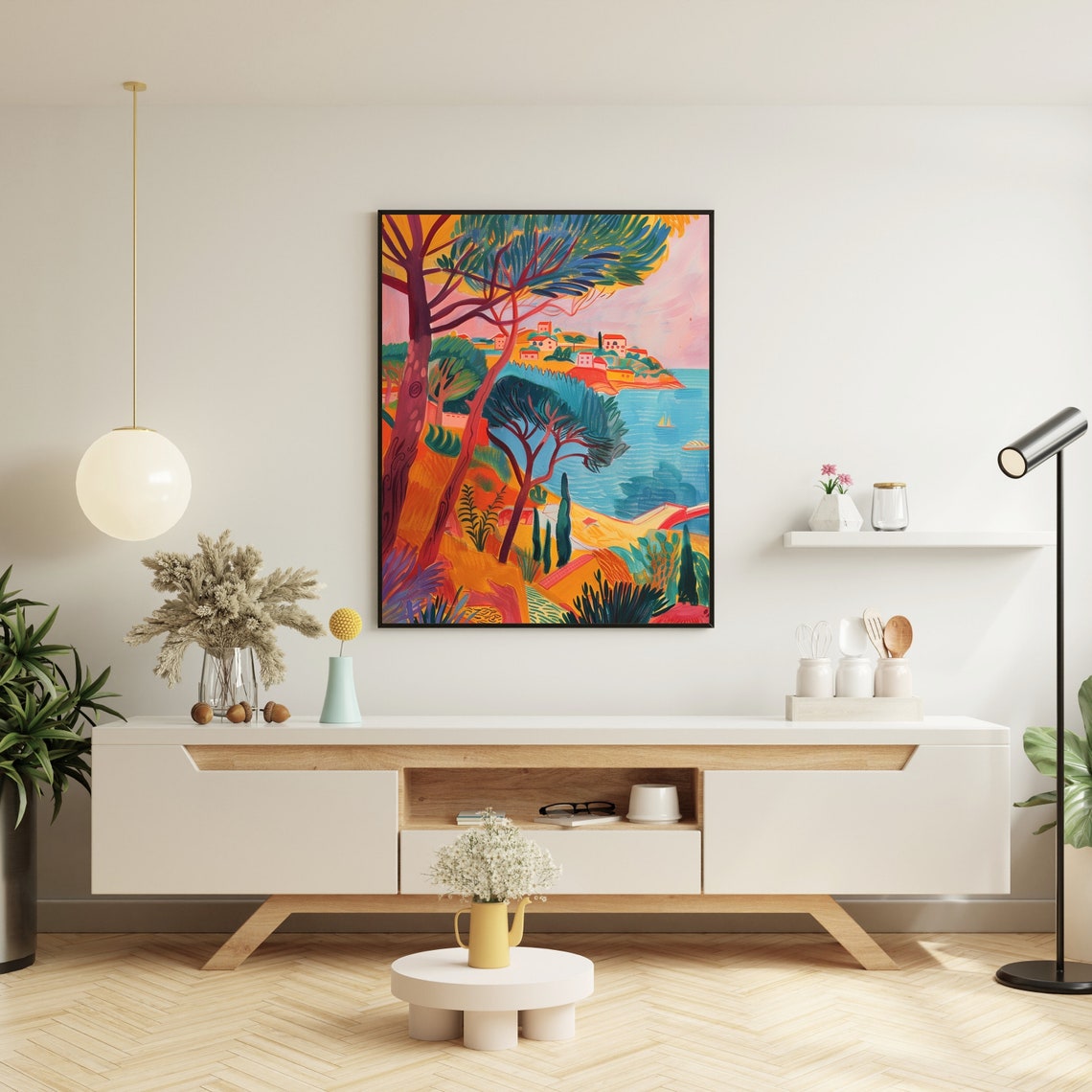 Fauvist Mediterranean Coast Landscape Poster With Pine Trees - Image 7