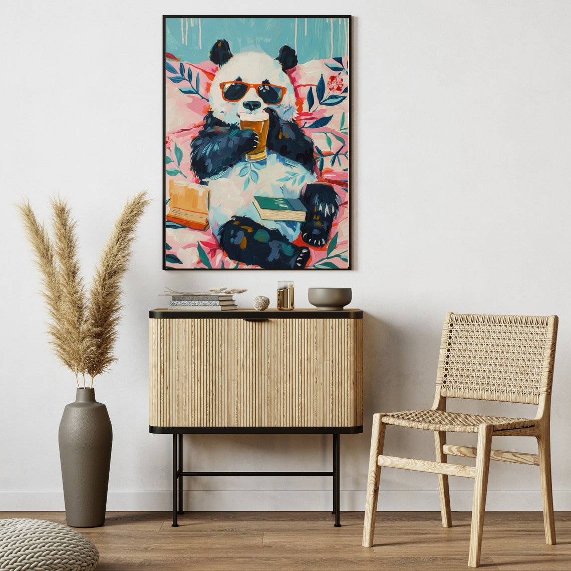 Funny Cool Panda in Sunglasses Drinking Beer Poster for Bar Decor - Image 5