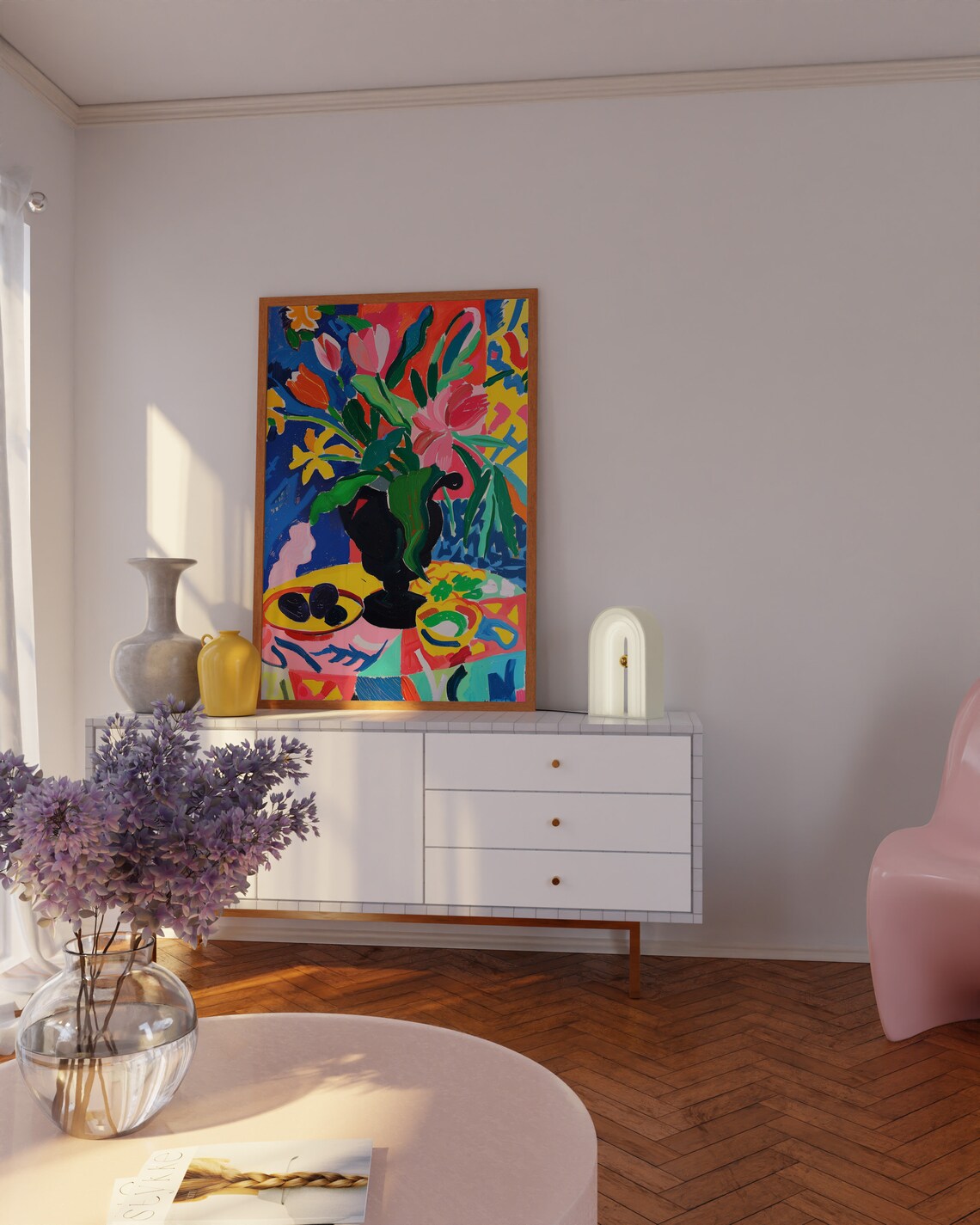 Bold Vase of Colorful Flowers in Matisse Style Still Life Poster - Image 7