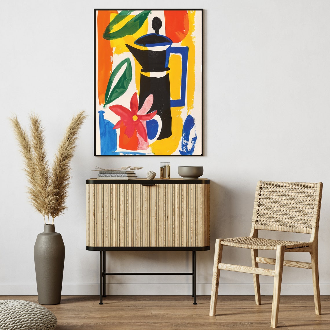 Abstract Matisse Style Still Life Poster With Teapot And Flower - Image 4