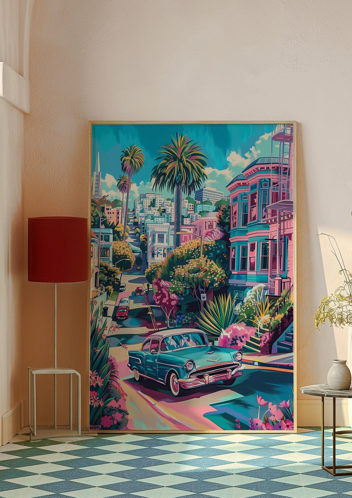 Girl by the Sea, Matisse-Inspired Coastal Town Art Print - Image 2