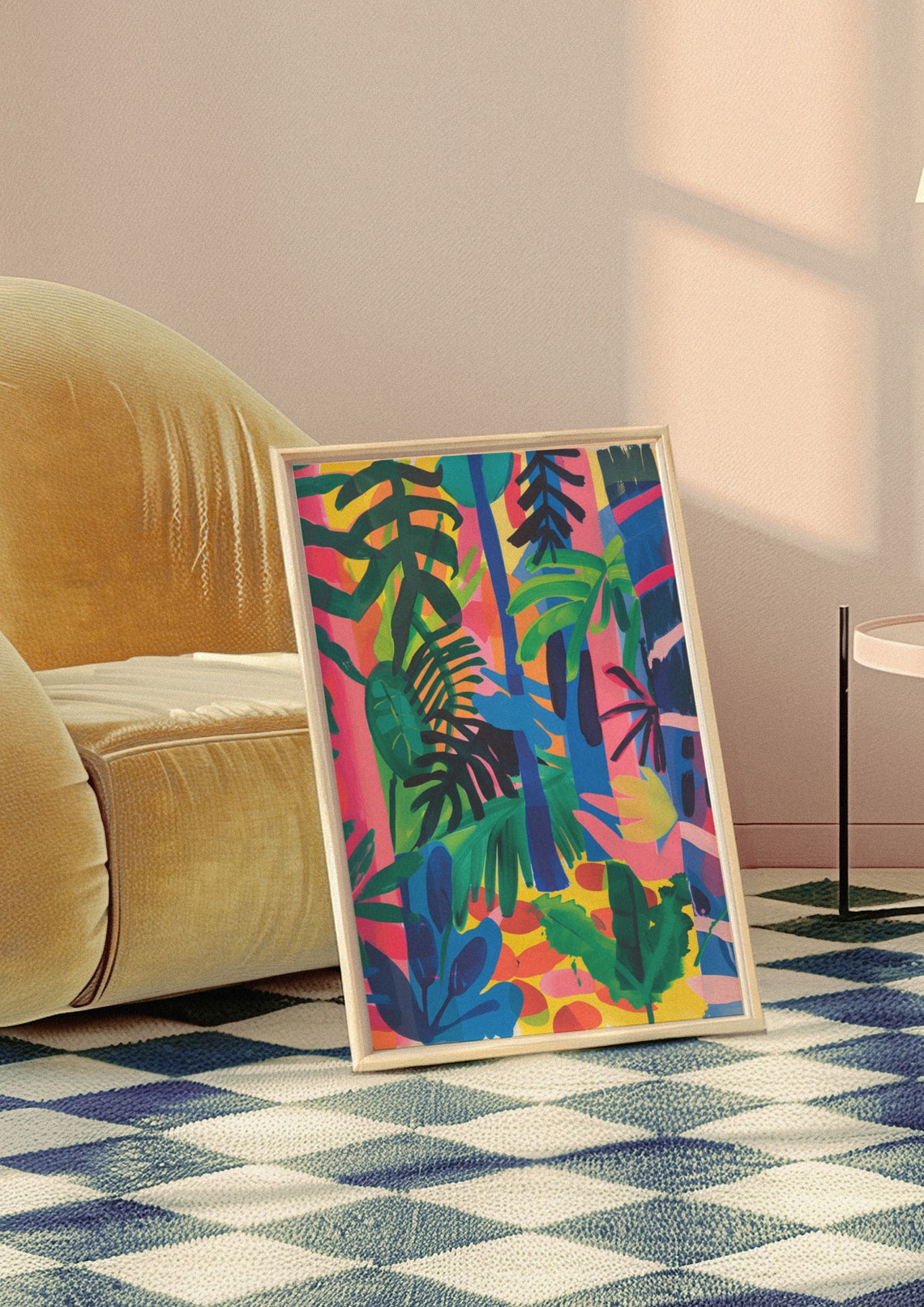 Colorful Electric Jungle Canopy Banana Leaves Vibrant Modern Poster - Image 4