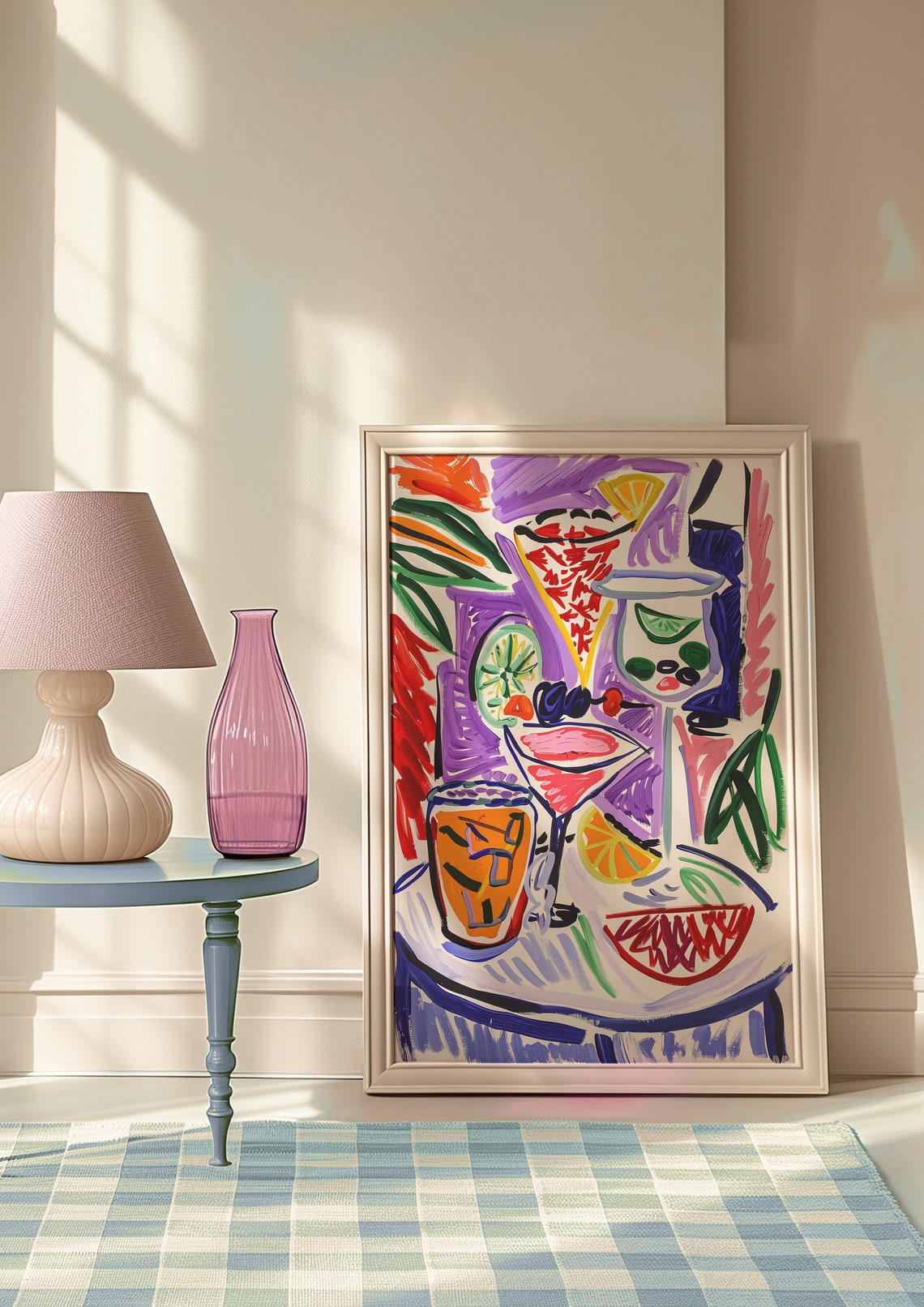 Purple Abstract Cocktail Martini Citrus Modern Chic Art Poster - Image 8