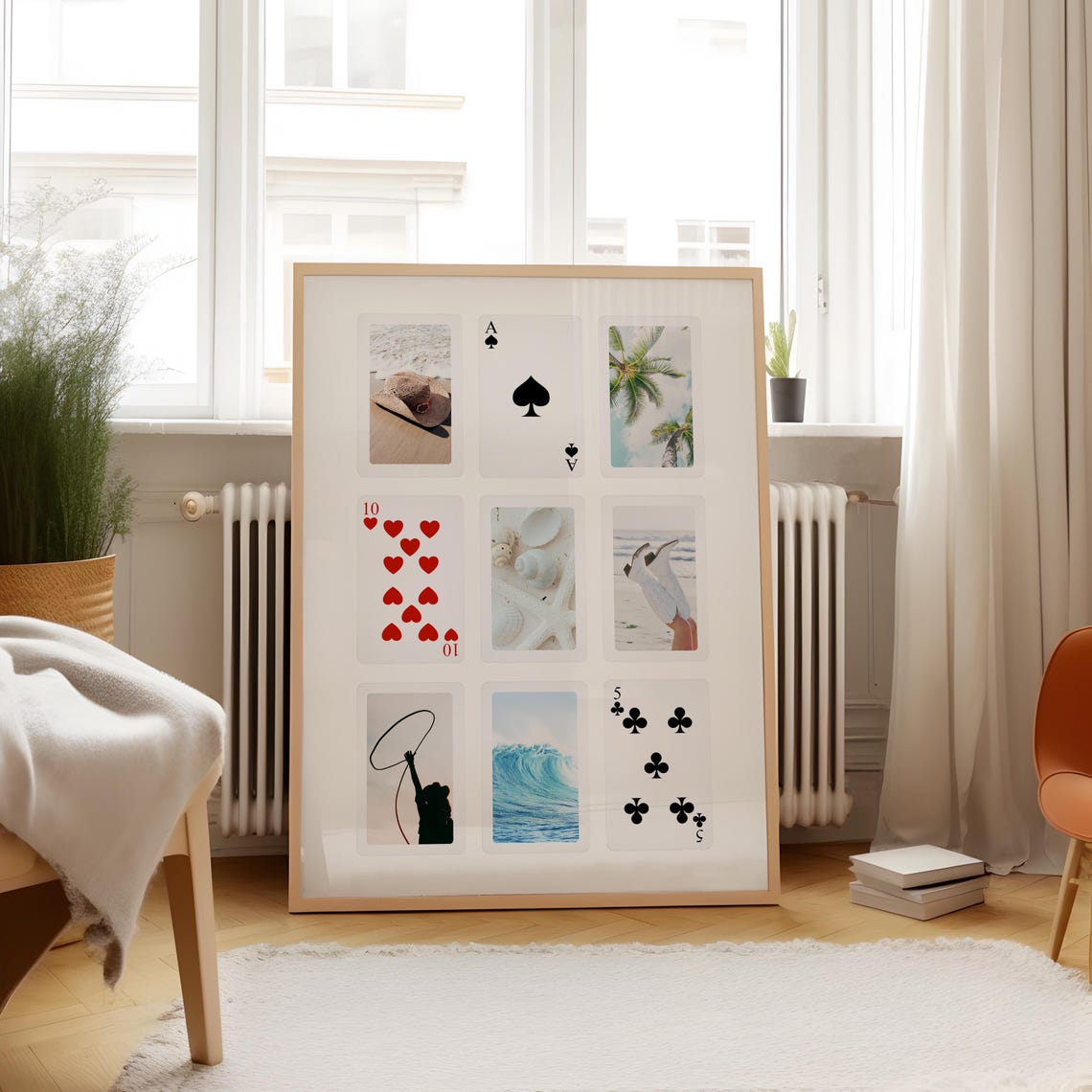 Trendy Cowgirl Coastal Wall Art Playing Card Art Cowgirl Coastal Blue Western Inspired Wall Art Trendy College Gallery Wall Art Poster - Image 4