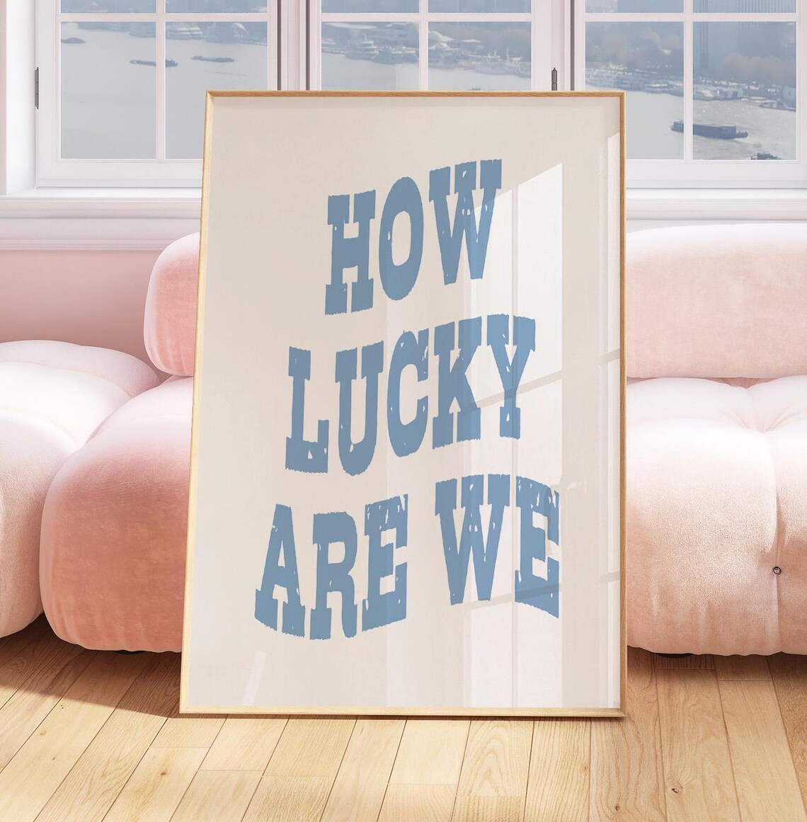 How Lucky Are We Cowgirl Coastal Blue Art Print - Image 5
