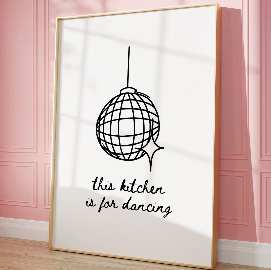 This Kitchen Is For Dancing Disco Ball Minimalist Kitchen Poster - Image 5