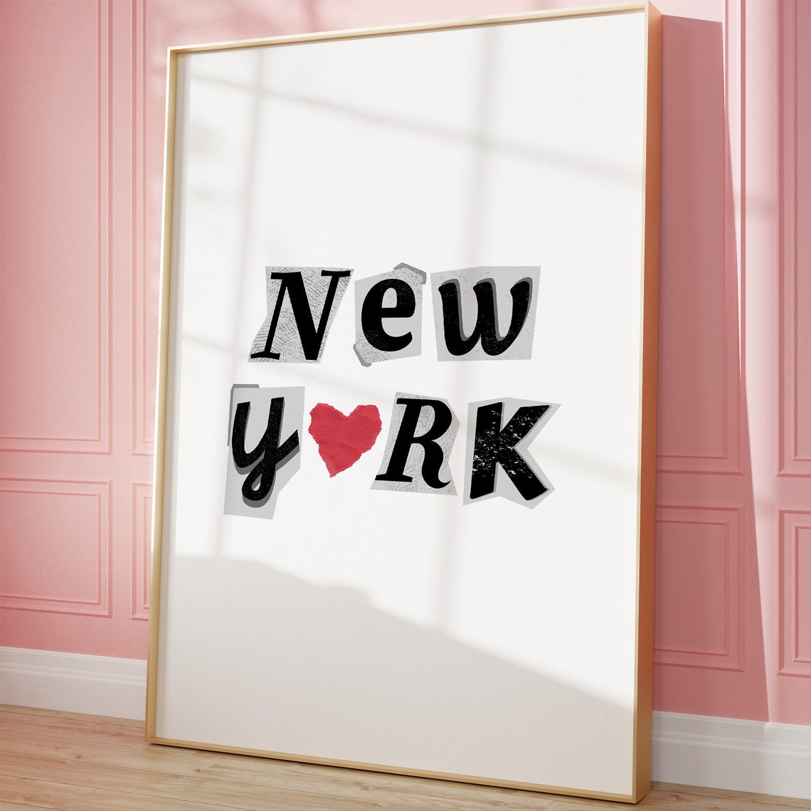 New York Print Poster Wall Art Ny New York Art Minimalist Ny Art Heart Art New York Print New York Big Apple Wall Art Print Art - Image 4
