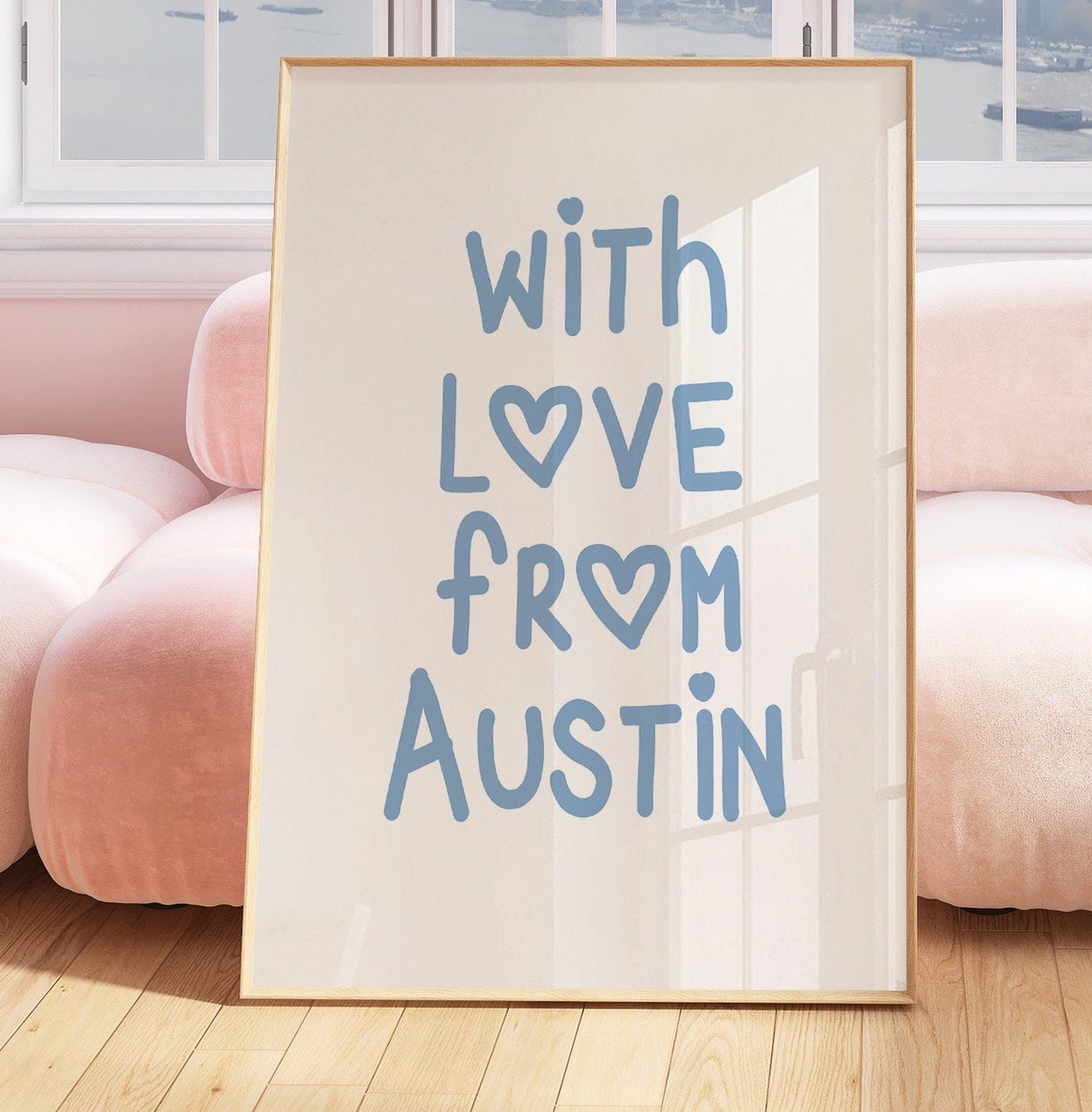With Love From Austin Handwritten Travel Typography Wall Poster - Image 5