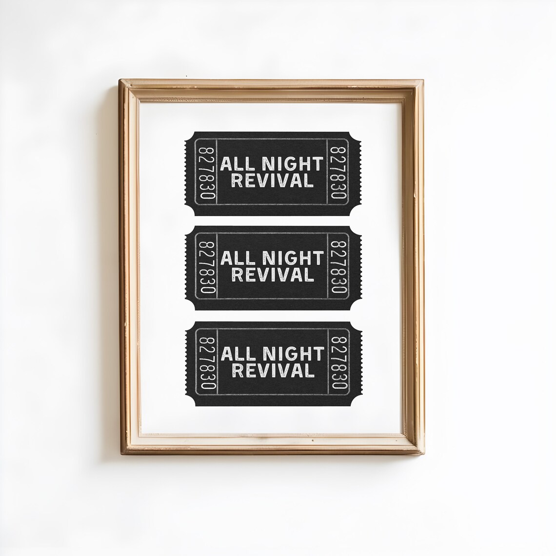 All Night Revival Black Vintage Tickets Retro Cowgirl Art Poster - Image 3