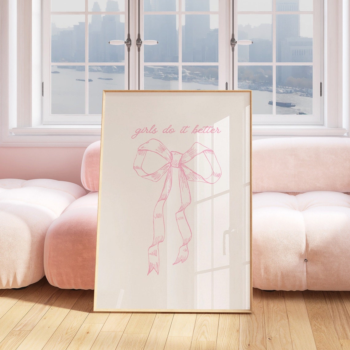 Girls Do It Better Pink Bow Script Coquette Girls Room Poster - Image 4
