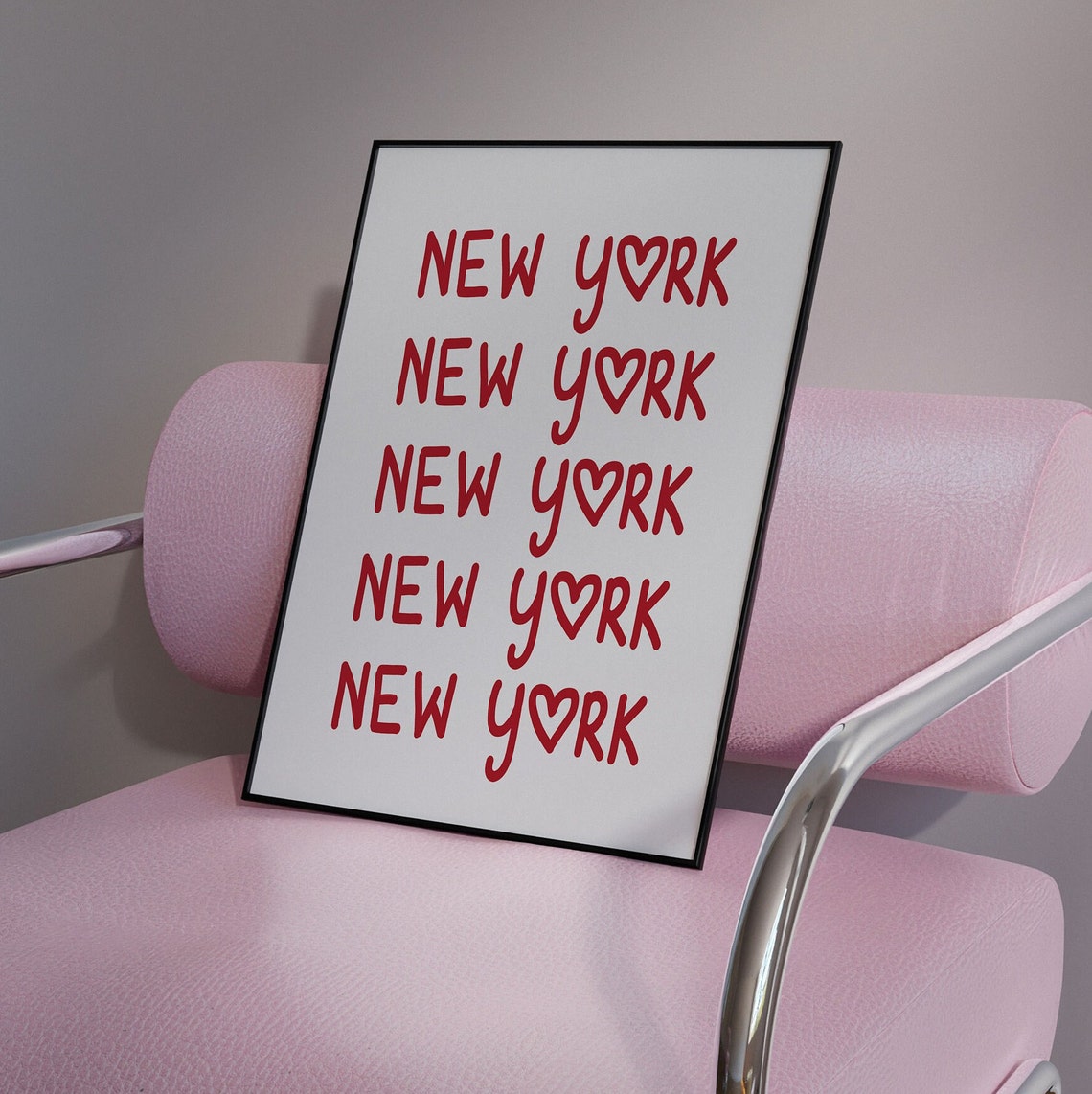 New York Print Poster Wall Art Ny New York Art Minimalist Ny Art Heart Art New York Print New York Big Apple Wall Art Print Art - Image 3