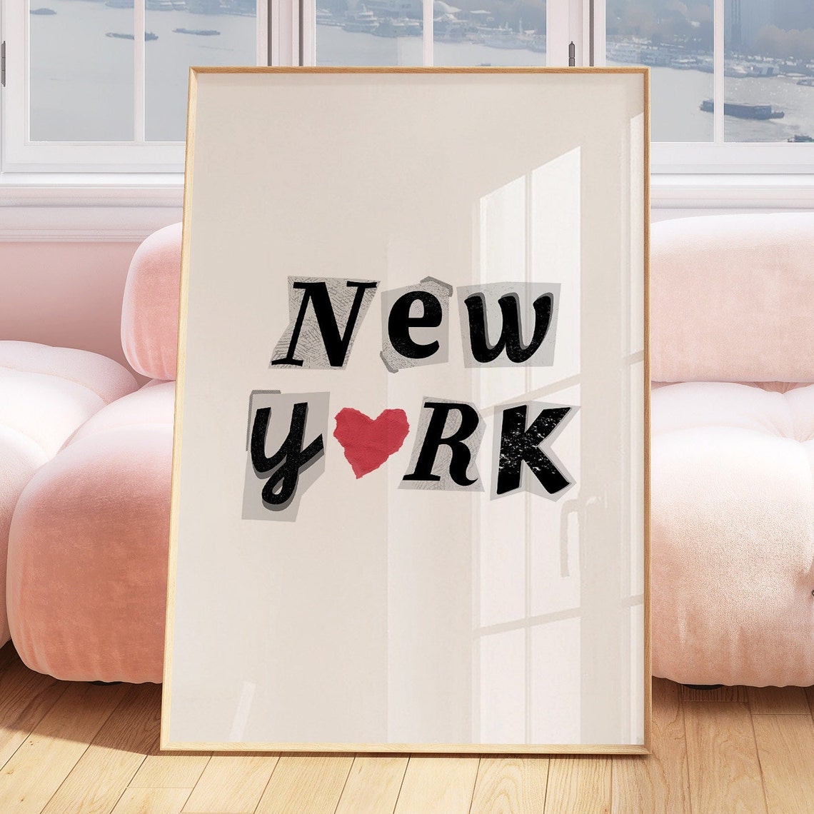 New York Print Poster Wall Art Ny New York Art Minimalist Ny Art Heart Art New York Print New York Big Apple Wall Art Print Art