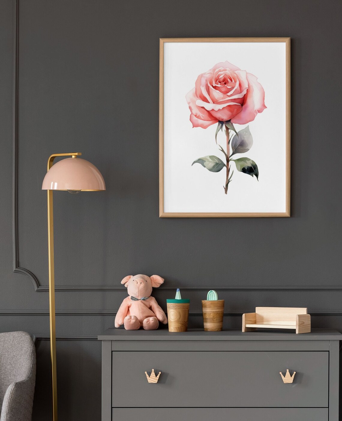 Pink Rose Watercolour Art Print, Floral Gift For Her - Image 9