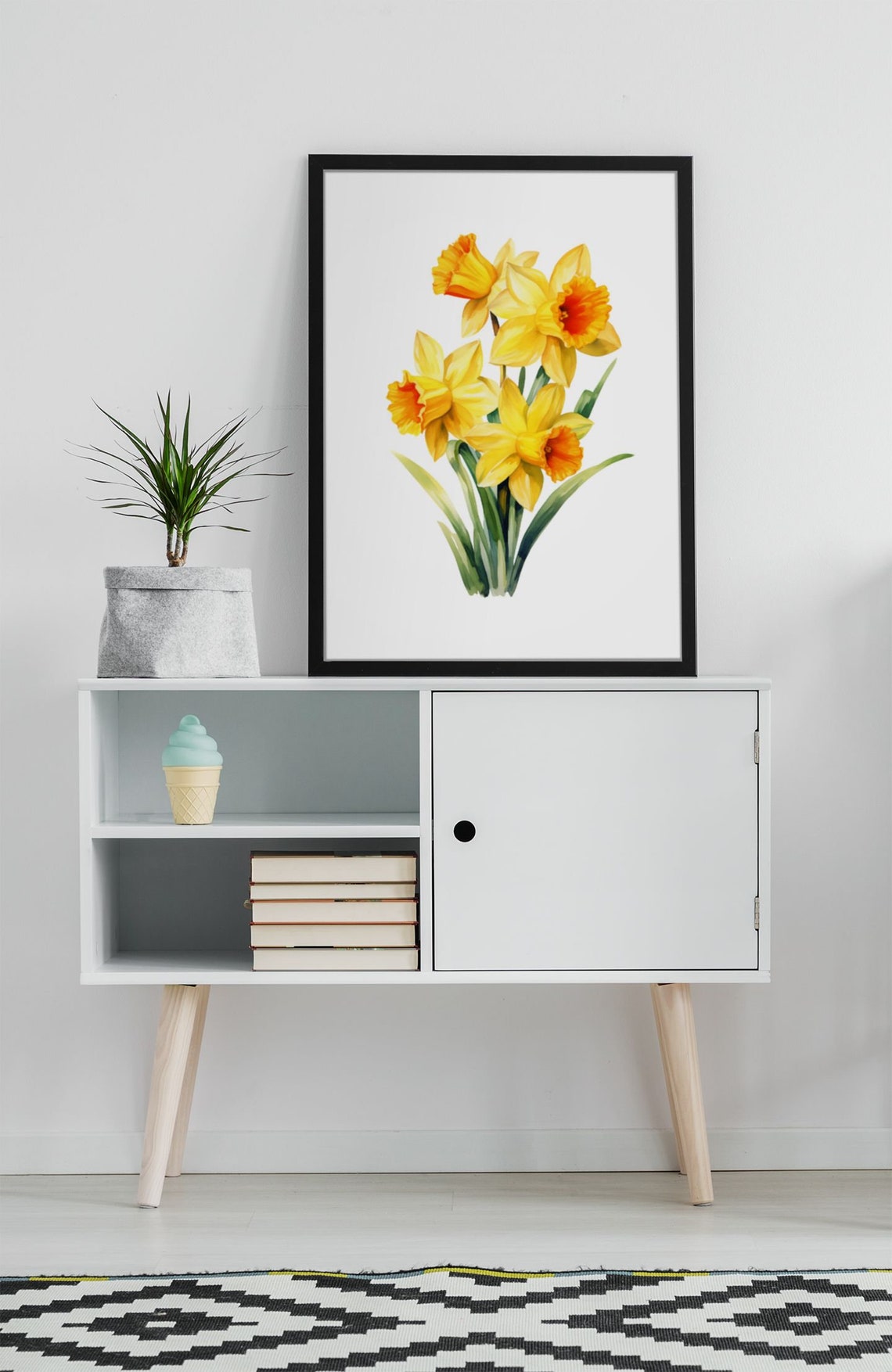 Yellow Narcissus Spring Bouquet Watercolour Botanical Flower Poster - Image 7