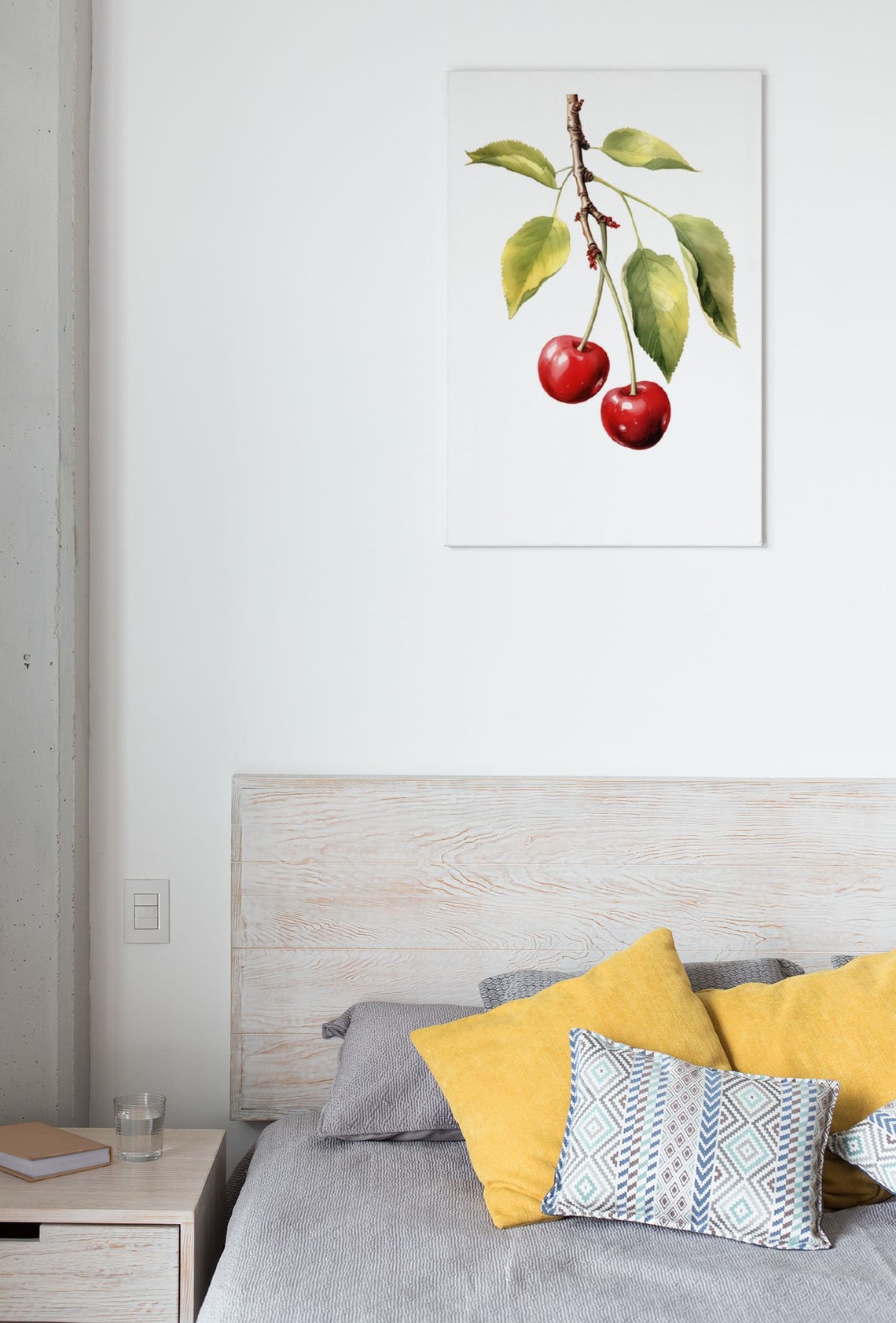 Red Cherries on Branch Vintage Watercolour Botanical Fruit Poster - Image 8