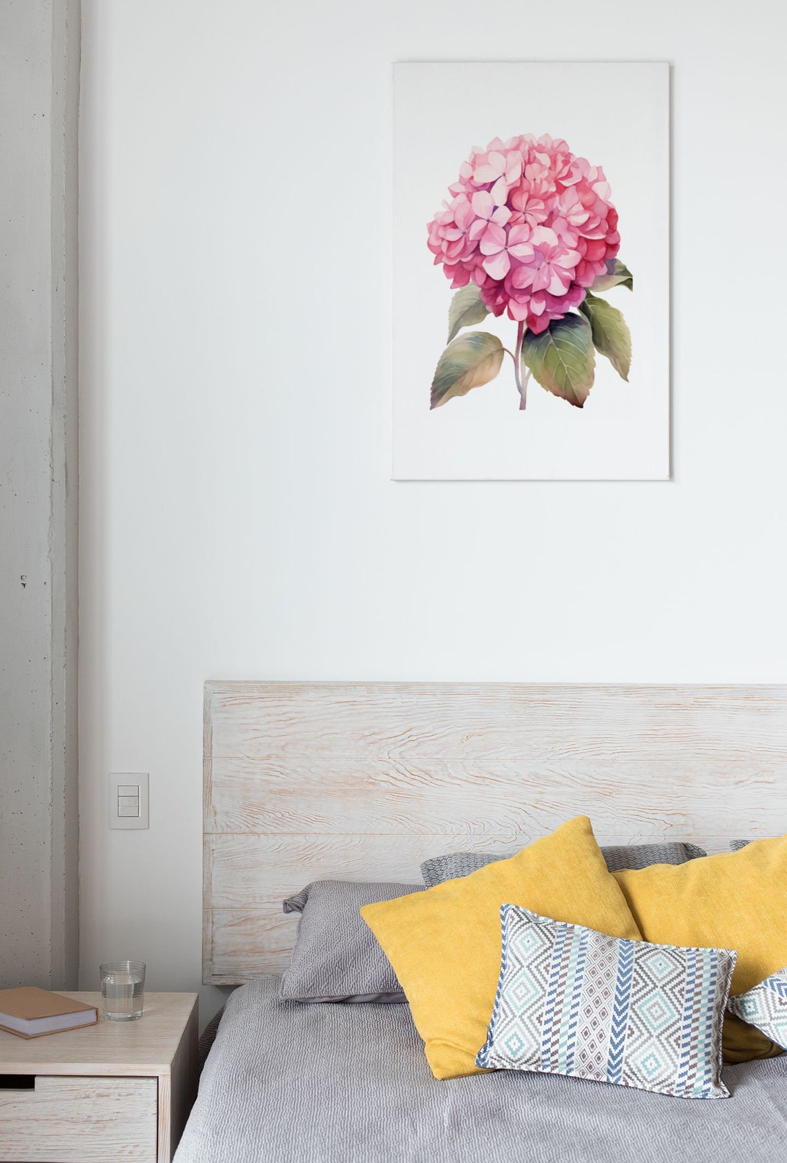 Soft Pink Hydrangea Blossom Gentle Dreamy Watercolor Art Poster - Image 6