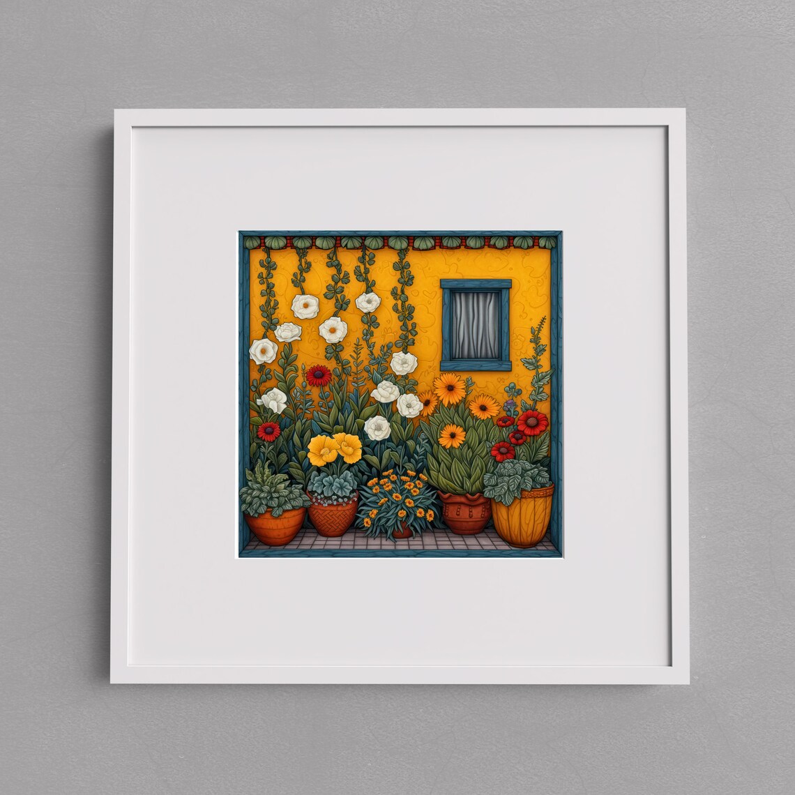 Flower Garden Ceramic Tile, Botanical Wall Accent - Image 2