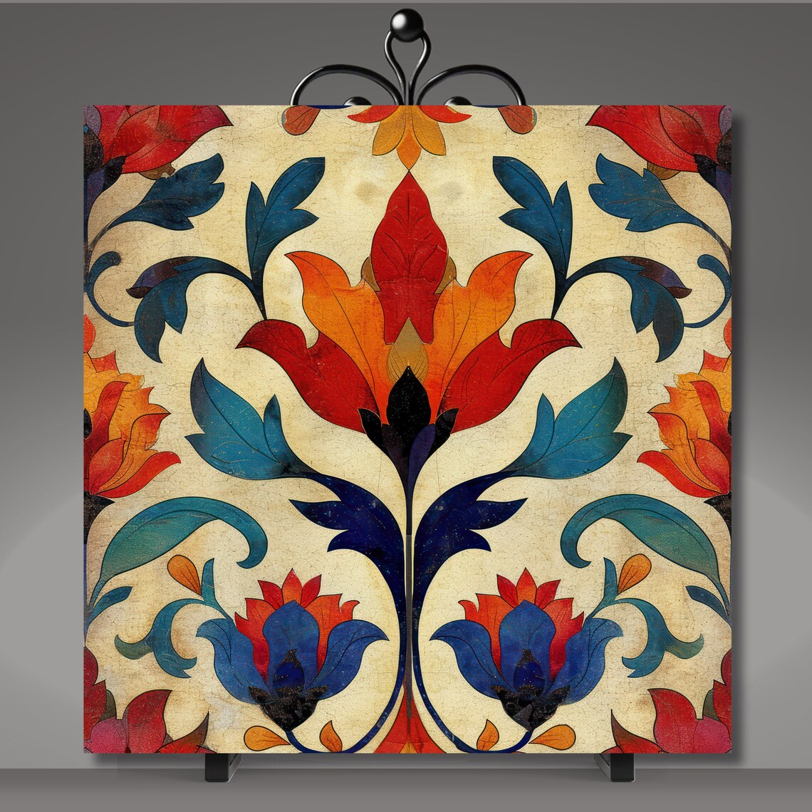 Botanical Floral Ceramic Tile Art Print, Mediterranean - Image 5