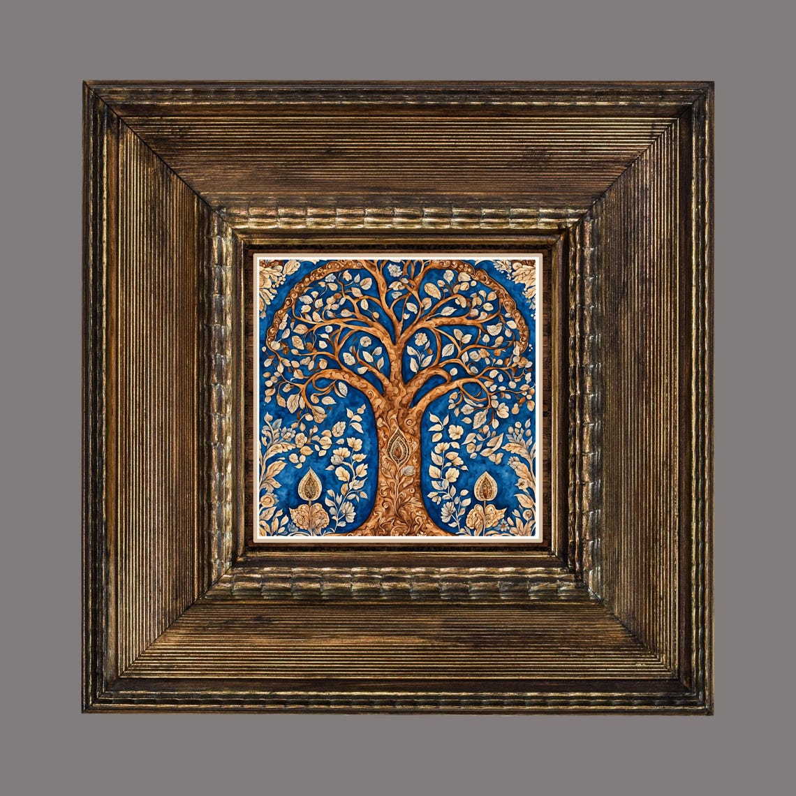 Kalamkari Tree Of Life Ceramic Tile Indian Art Eastern Art Decorative Tile Unique Home Decor Optional Trivet Wall Art Gift Mom - Image 3