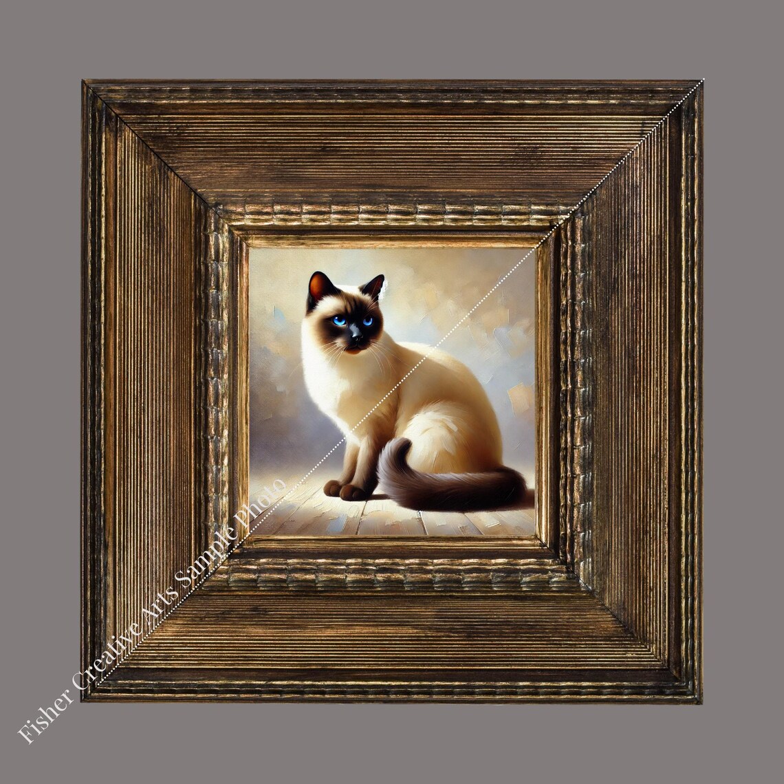 Siamese Cat Ceramic Tile Art Print, Cat Lover Decor - Image 2