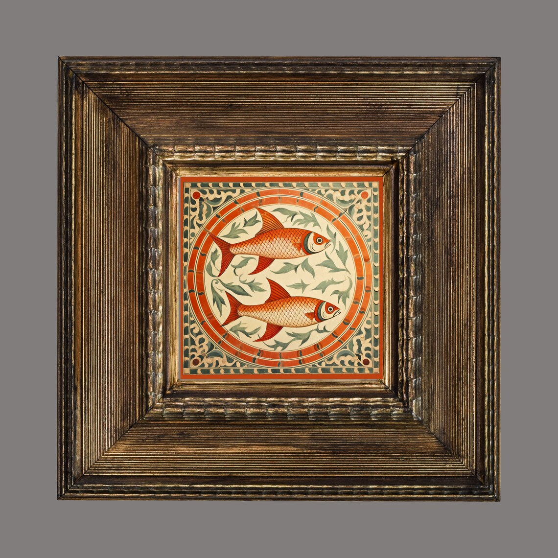 Deruta Style Fish Tile, Italian Mediterranean Art Print - Image 3