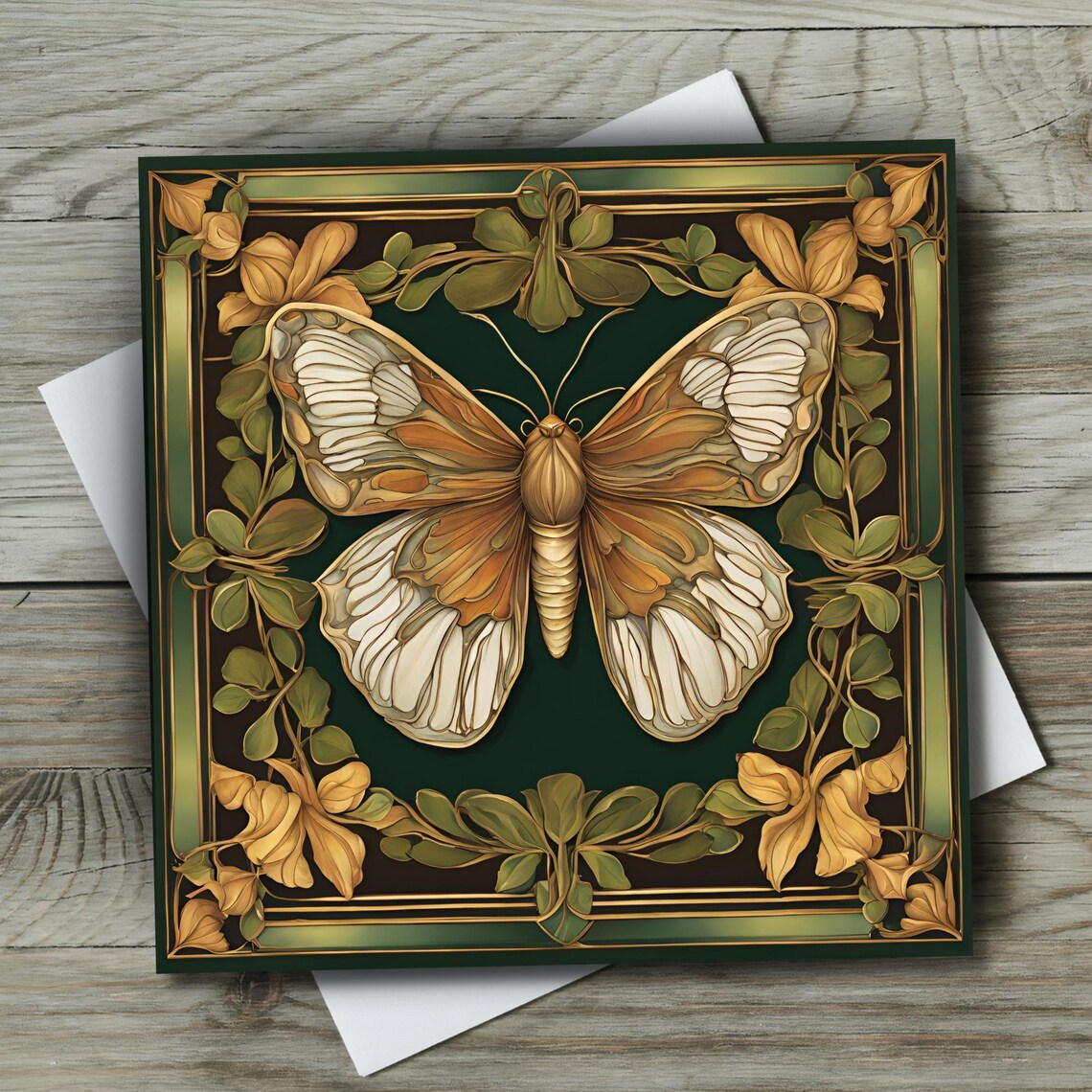 Art Nouveau Butterfly Moth Boho Wall Art Print - Image 3