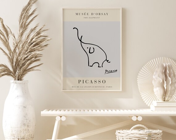 Pablo Picasso The Elephant Minimalist Single Line Drawing Print