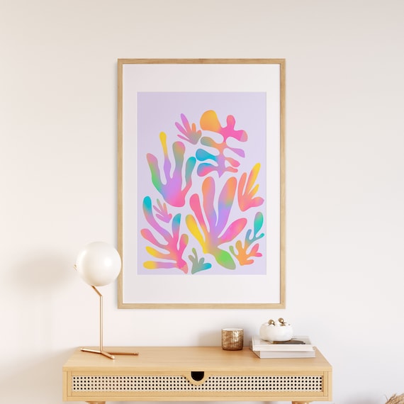 Joyful Colorful Matisse Cutouts Abstract Pastel Boho Art Print