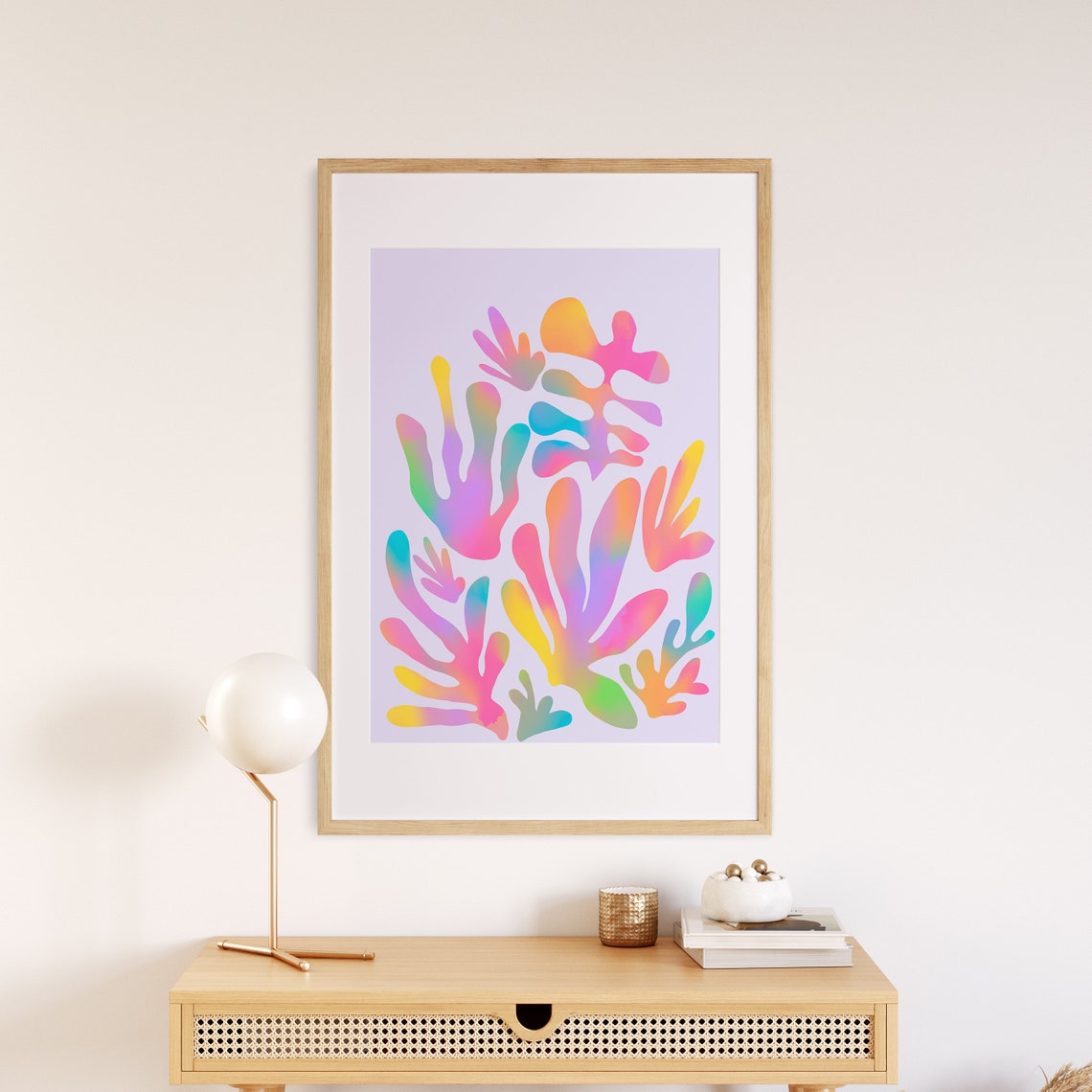 Joyful Colorful Matisse Cutouts Abstract Pastel Boho Art Print