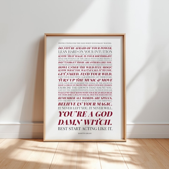 Witchcraft Feminist Poster, Magical Ritual Empowerment