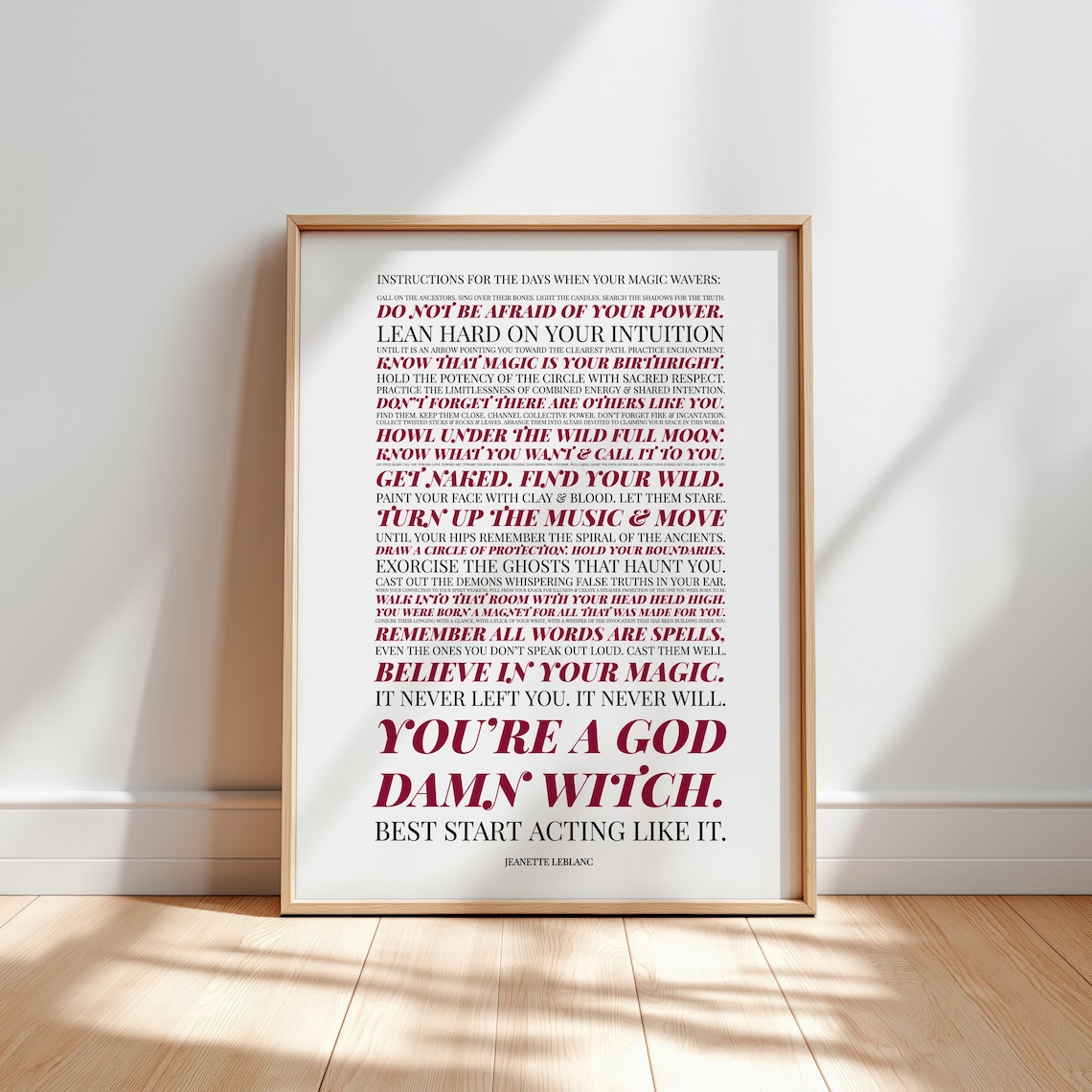 Witchcraft Feminist Poster, Magical Ritual Empowerment